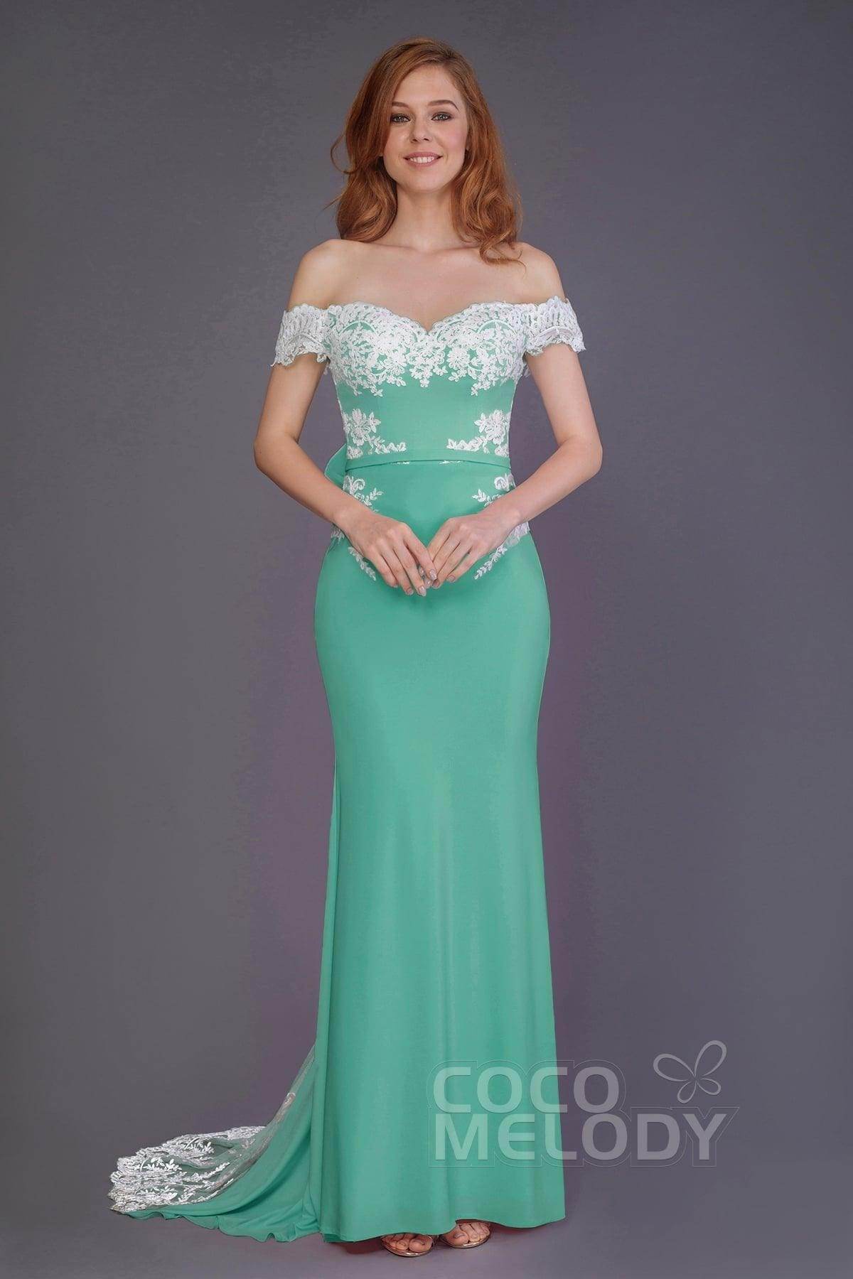 Mermaid Sweep Train Knitted Fabric Bridesmaid Dress PR3491 - COCOMELODY